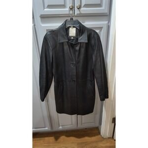 Vintage Leon Yamamoto Black Soft Leather Jacket  Size 32 Women's